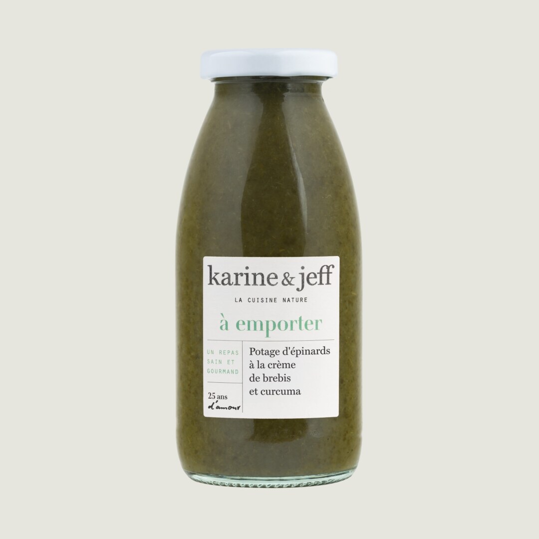 Sopa de espinacas con nata de oveja y cúrcuma 0,25 L