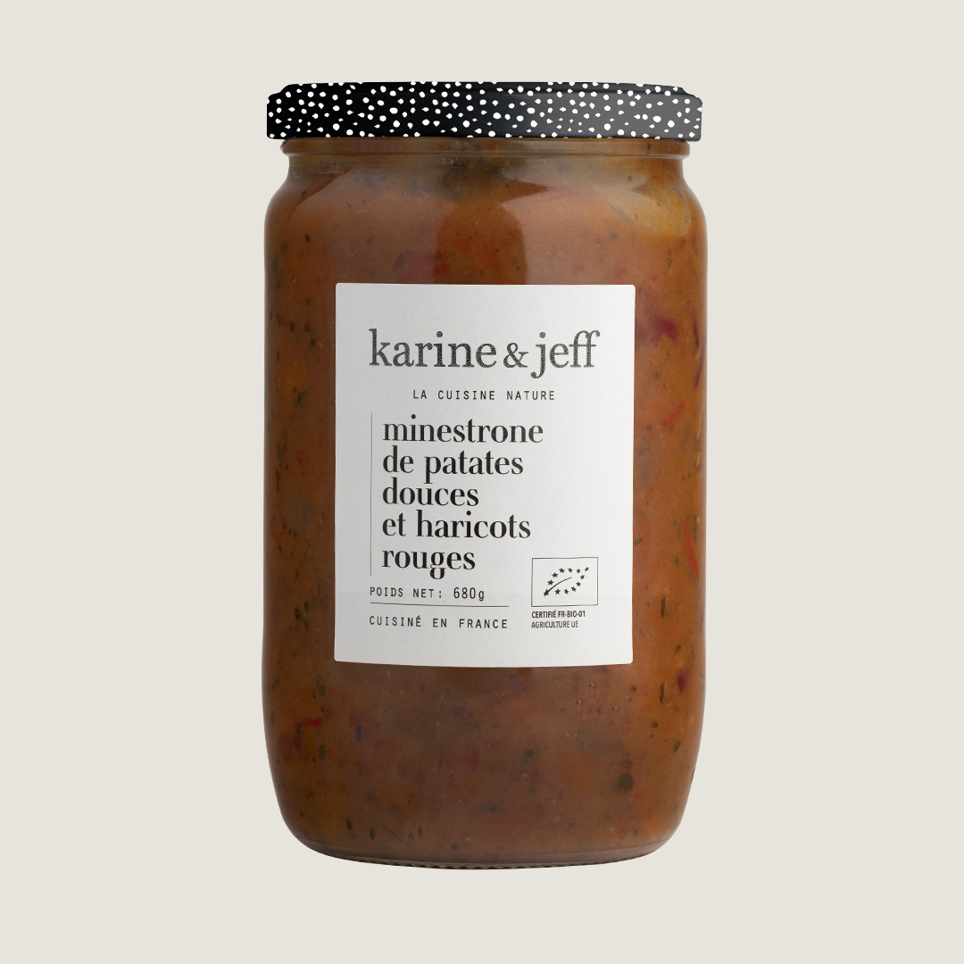 Minestrone de boniato y alubias rojas