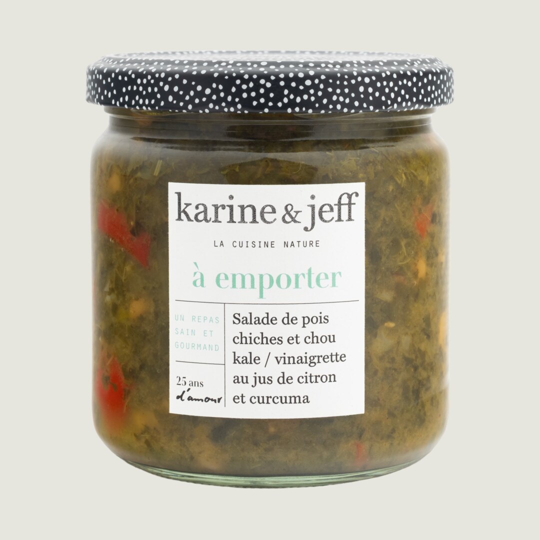 Ensalada de garbanzos y col kale / vinagreta de zumo de limón y cúrcuma